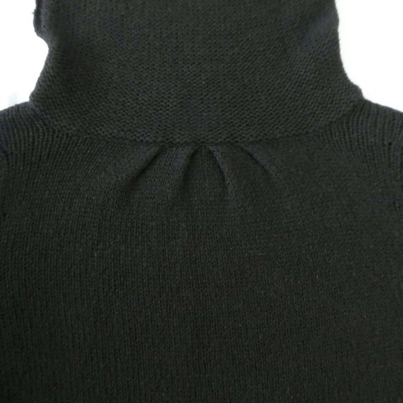 Vince x A Pea In A Pod Maternity WooL Sweater Dress Black Knit Cowl Flounce Slv - Picture 5 of 8